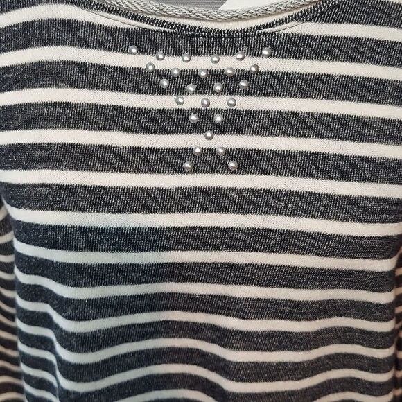 Anne Klein Striped Sweatshirt - Picture 2 of 6